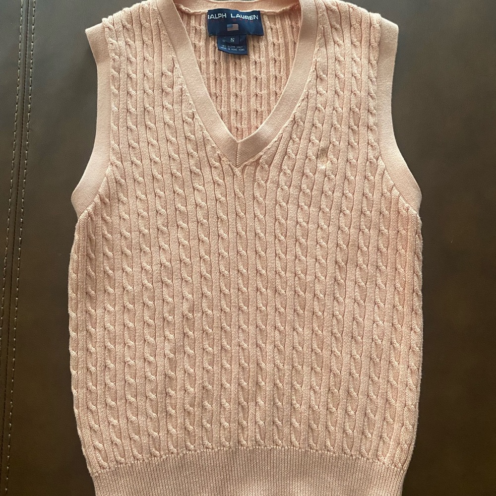 LIKE NEW: Ralph Lauren Pink V-Neck Sweater